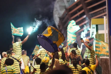 Torcedores do Movimento Verde e Amarelo em apoio a seleção