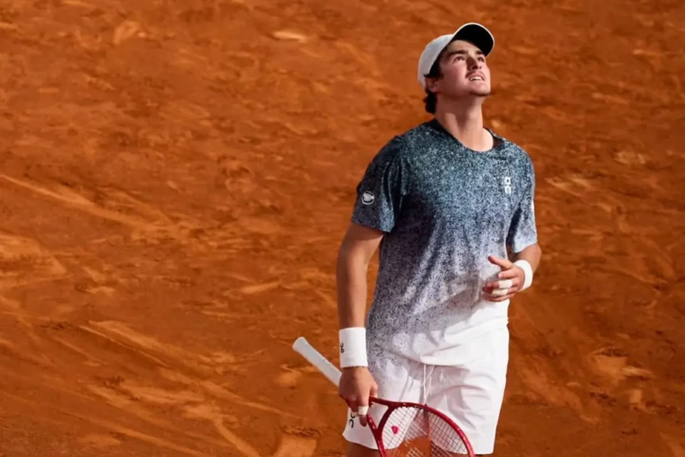 João Fonseca durante disputa do Masters 1000 de Madri