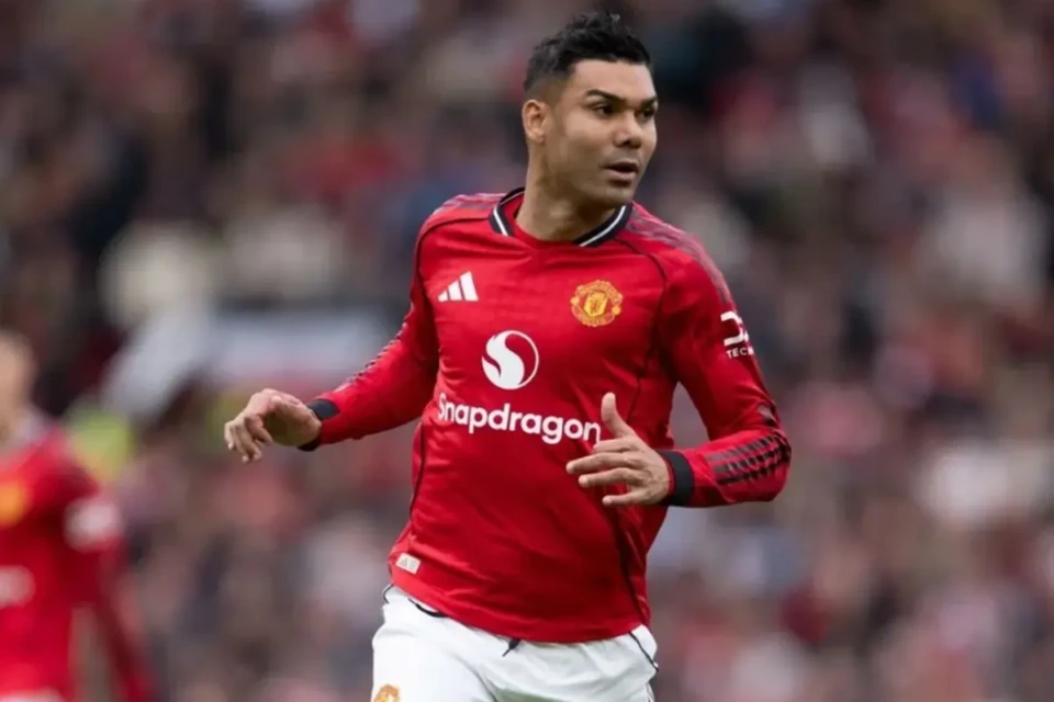 Casemiro em partida pelo Manchester United