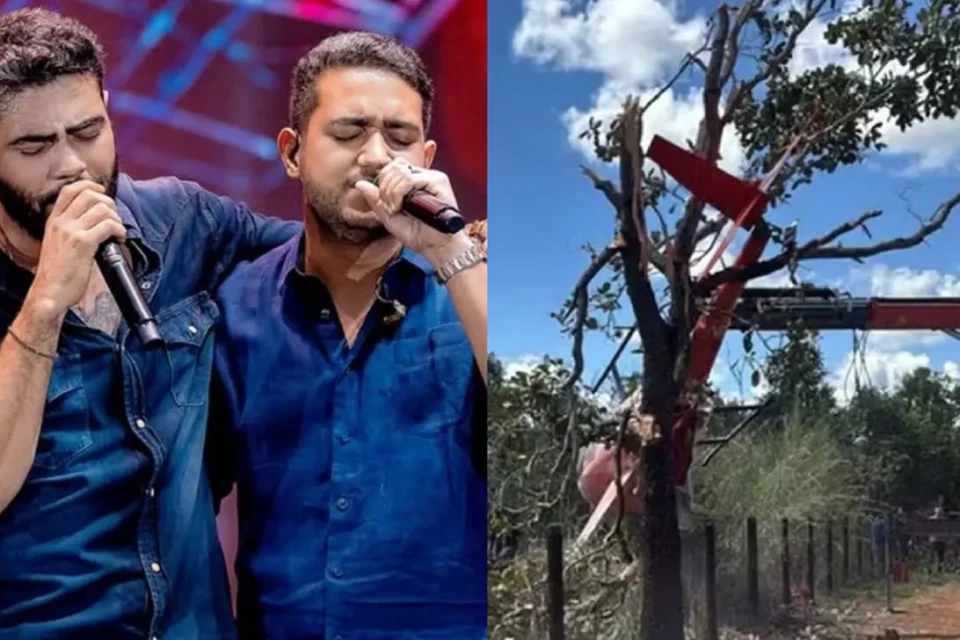 Helicóptero de Henrique e Juliano faz pouso de emergência; pai dos cantores pilotava aeronave Aeronave da família caiu no Tocantins