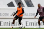 Vini Jr em treino do Real Madrid