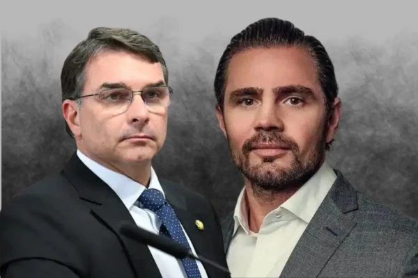 Flávio Bolsonaro e Daniel Vorcaro: pedido de dinheiro (Foto: montagem/Mais Goiás)