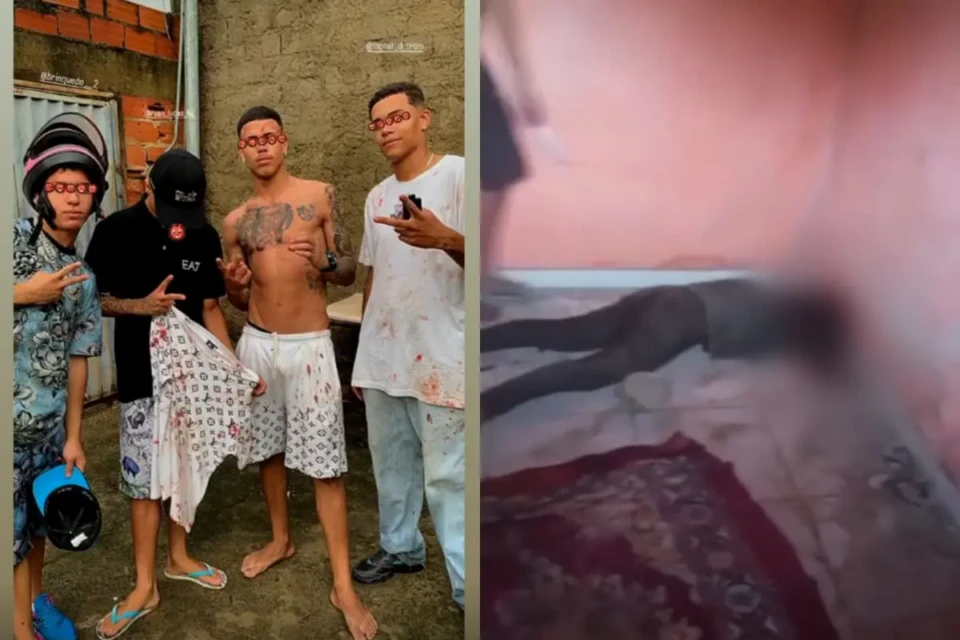 Imagem dos suspeitos e da vítima