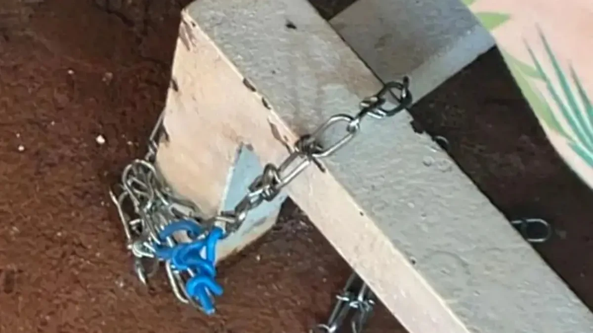 Imagem do local onde o homem ficava amarrrado