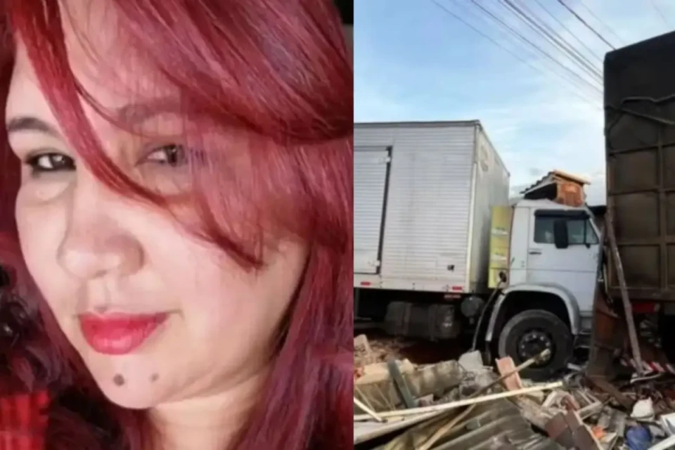 Em ato heroico, dona de bar salva afilhado de caminhão desgovernado em Anápolis (Foto: Reprodução)