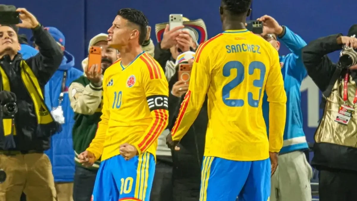 Jamez Rodríguez durante jogo da Colômbia