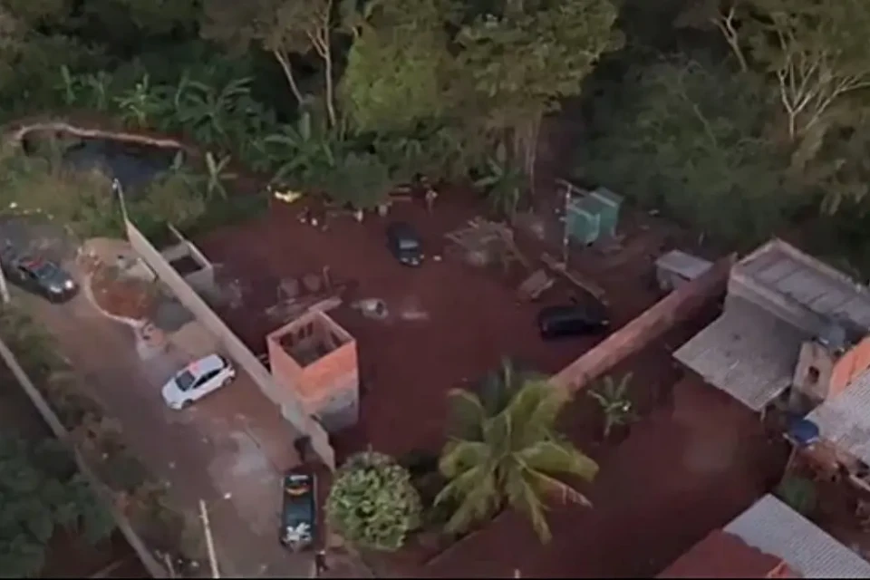 Imagem aérea da operação