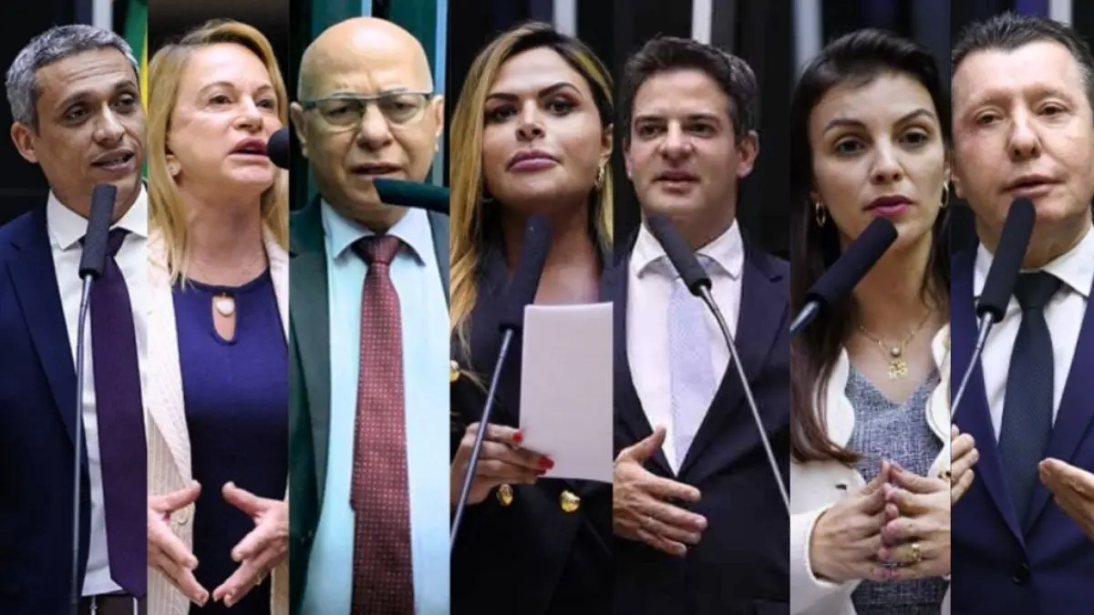 Foto colagem mostra parte da bancada goiana no Congresso nacional