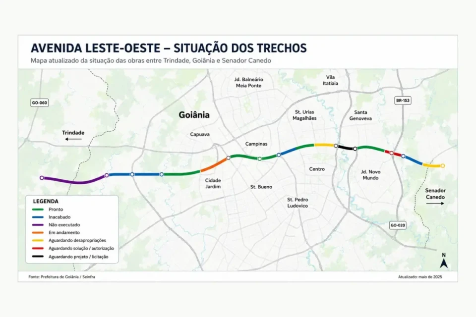 Mapa dos trechos