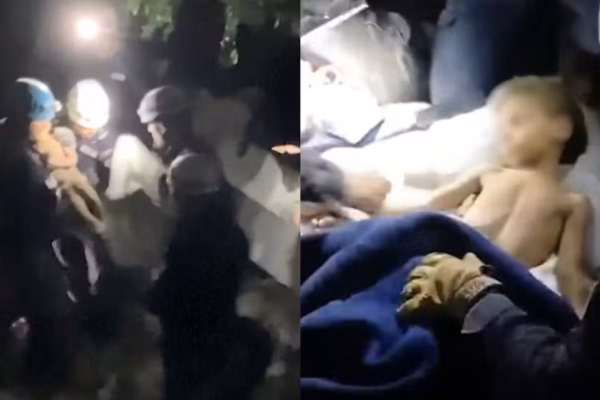 Criança de três anos é resgatada de escombros no sexto dia de operações após terremotos na Venezuela Klieber Moran foi o único resgatado
