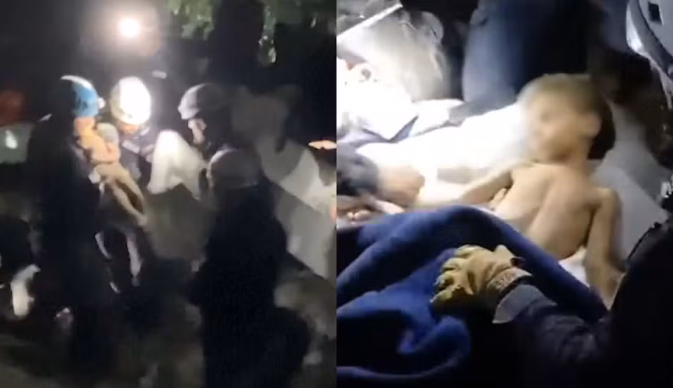 Criança de três anos é resgatada de escombros no sexto dia de operações após terremotos na Venezuela Klieber Moran foi o único resgatado