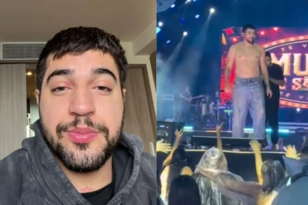 Cena com marido de Rafa Kalimann repercutiu Vídeo: Nattan faz show bêbado, pede desculpas aos fãs e promete apresentação gratuita