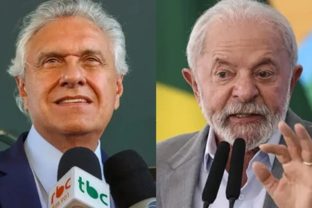 Imagem mostra Caiado (à esq) e Lula