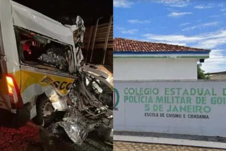 Acidente na GO-518 - governo suspende aulas em Sanclerlândia e Córrego do Ouro (Foto: Bombeiros e Google Street View)