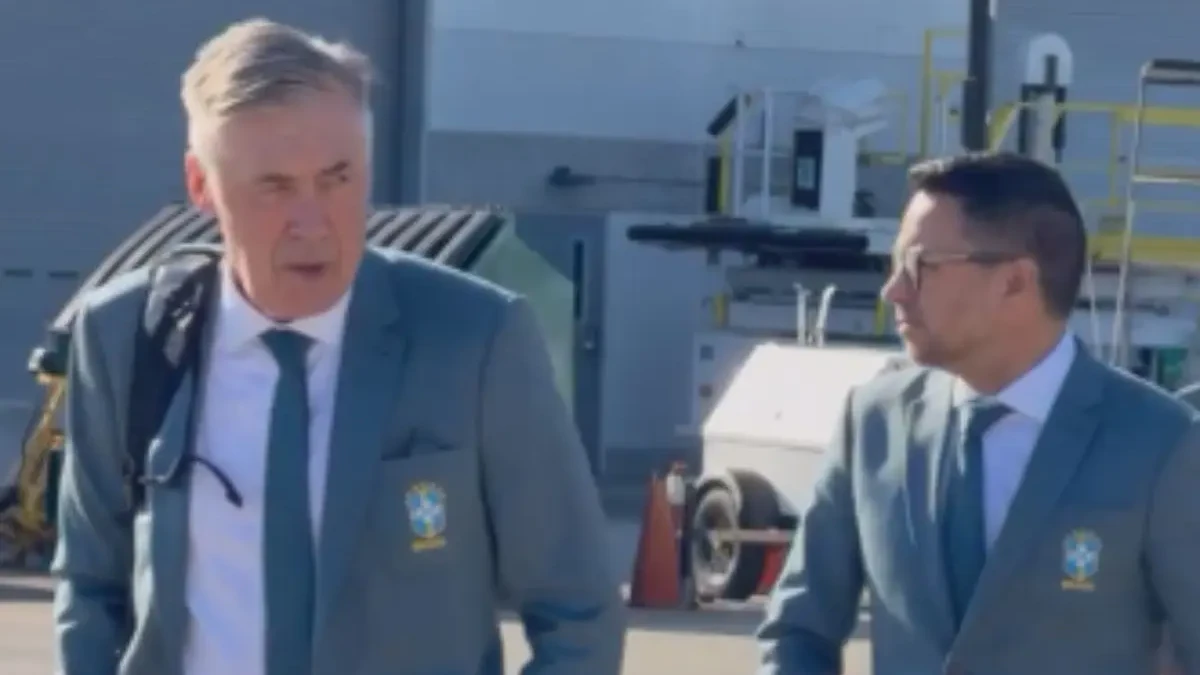 Ancelotti revela o estágio da seleção ao desembarcar nos EUA (Foto: Reprodução/CBF)