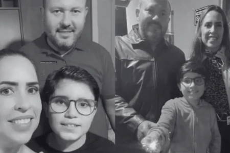 Imagem mostra vereador ao lado da família