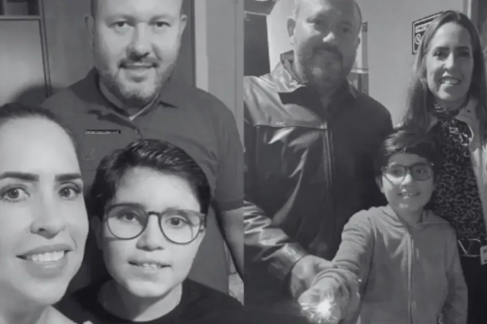 Imagem mostra vereador ao lado da família