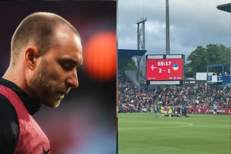 Eriksen desmaia em campo durante amistoso da Dinamarca (Foto: Reprodução)