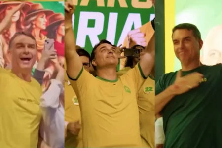Imagens do senador Flávio Bolsonaro em jingle