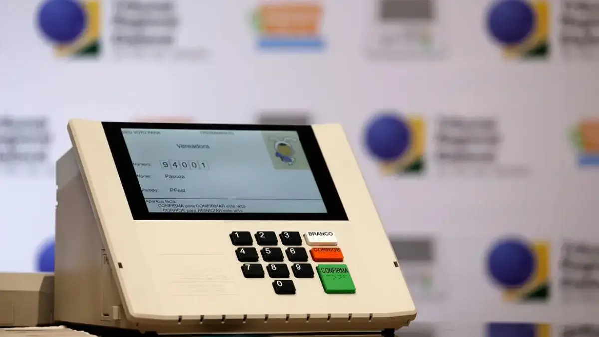 Imagem mostra urna eletrônica