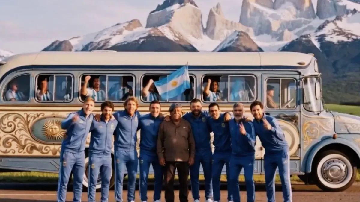 Além de bom futebol, seleção argentina faz cinema: 'engatamos a primeira' (Foto: Reprodução)