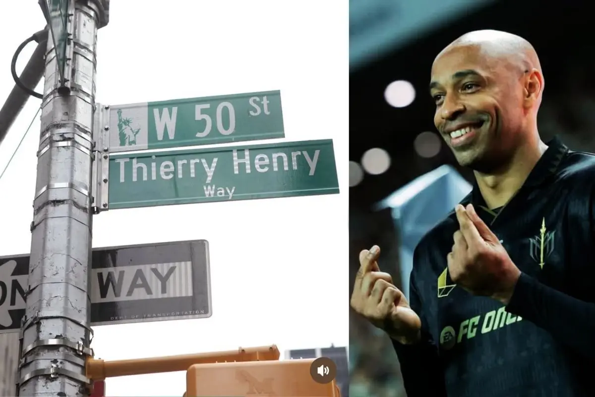 Thierry Henry recebe homenagem em Nova York com nome de rua na West 50th Street Thierry Henry recebe homenagem em Nova York com nome de rua na West 50th Street