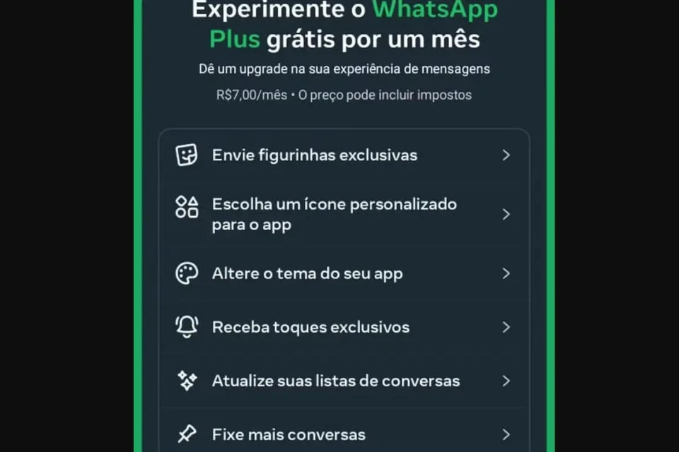 cafa04e5 a0c8 4d11 a5af 3cc58c538916 WhatsApp Plus começa a ser oferecido no Brasil em fase de testes; conheça os recursos