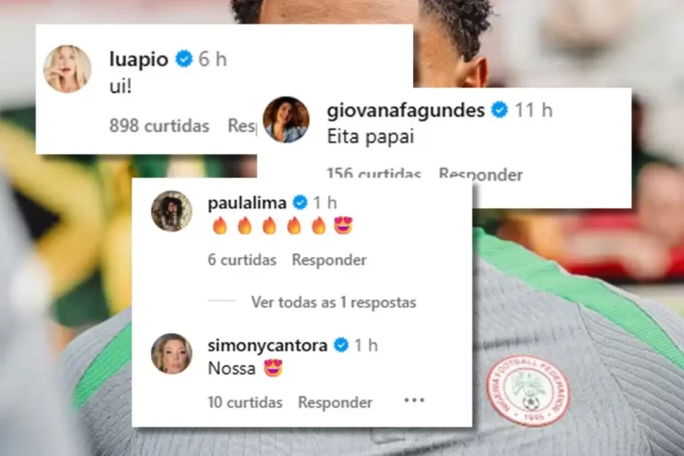 Famosas 'babam' nas redes sociais com beleza de goleiro da Nigéria (Foto: Mais Goiás)