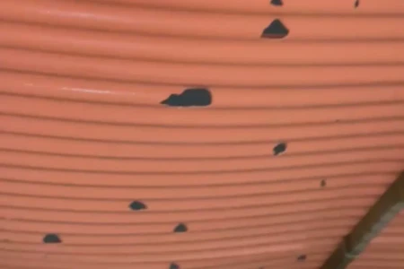 Chuva de granizo destrói telhado de morador de Goiânia: 'olha o prejuízo' (Foto: Reprodução)
