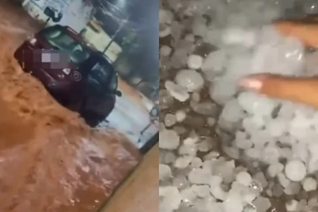 Imagem da tempestade de domingo