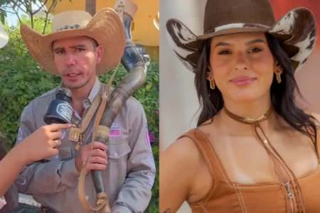 Serjão Berranteiro faz pedido para Ana Castela e cantora responde; vídeo Sertaneja é uma das atrações da Romaria do Divino Pai Eterno de 2026