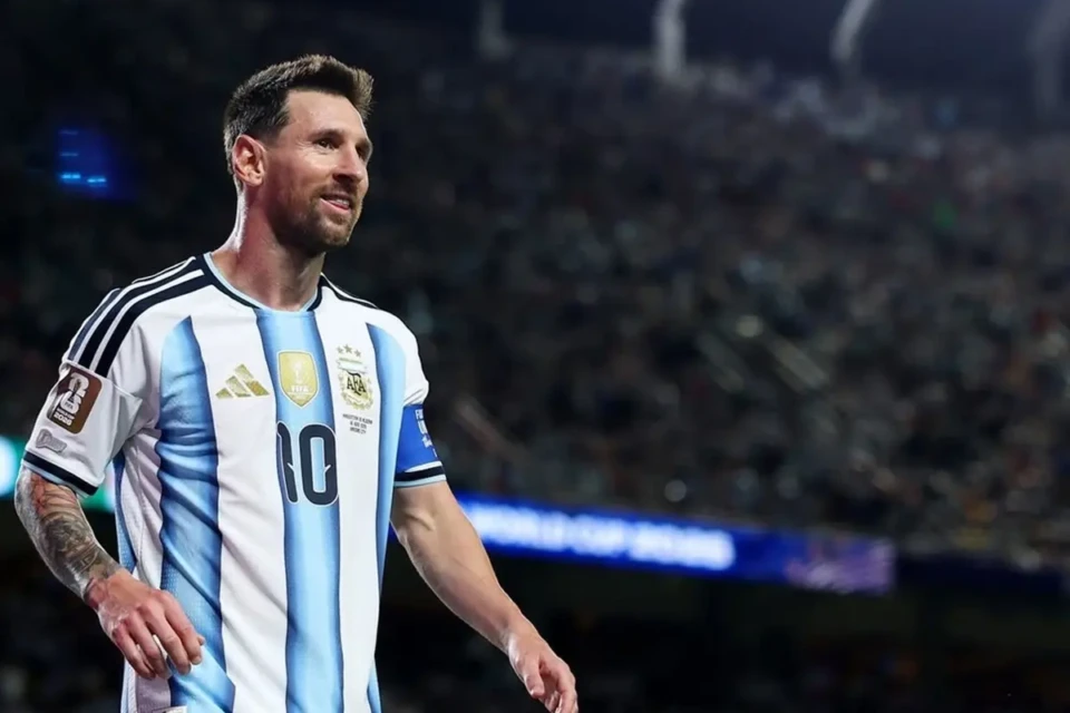 Messi em partida da Argentina na Copa do Mundo