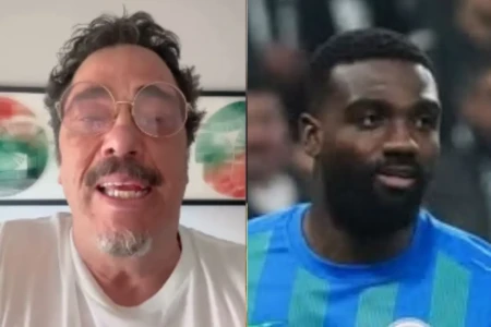 Casagrande e o atacante da seleção do Haiti Frantzdy Pierrot (Fotos: Instagram)
