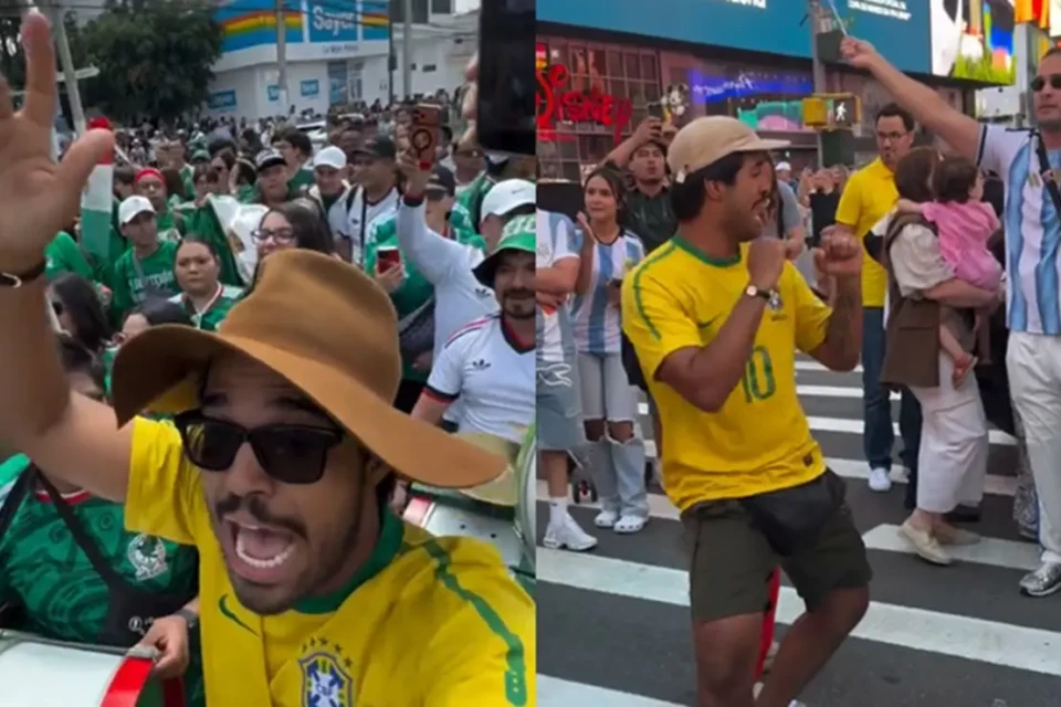 "Feijão" realização de um sonho Goiano viraliza com vídeos nos EUA durante a Copa do Mundo; teve até dança com seleções rivais