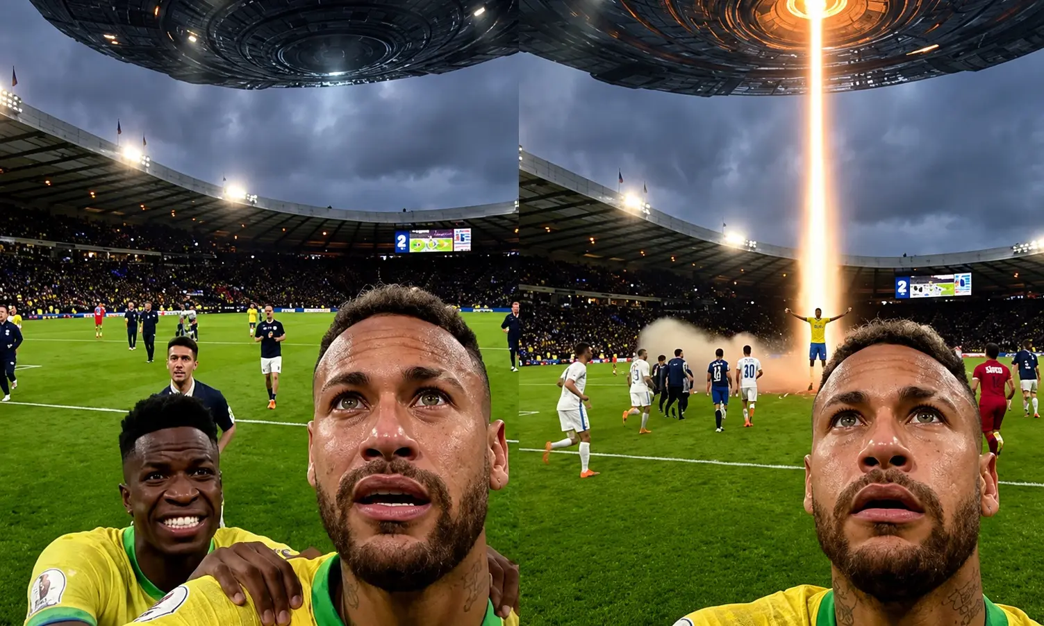 Previsão de invasão alienígena em Brasil x Escócia movimenta redes sociais durante a Copa Previsão de invasão alienígena em Brasil x Escócia movimenta redes sociais durante a Copa