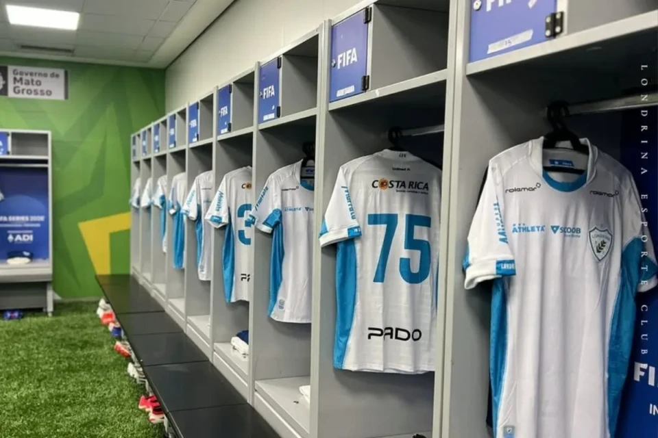 Vestiário do Londrina antes do jogo contra Cuiabá (Foto: Instagram)