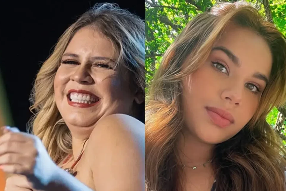 Atriz goiana surge caracterizada como Marília Mendonça nas primeiras fotos do filme; veja Marina Versos vai interpretar artista que morreu
