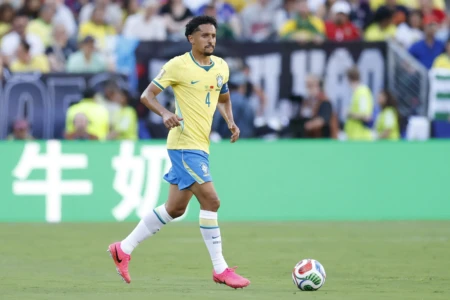 Marquinhos em jogo do Brasil na Copa do Mundo