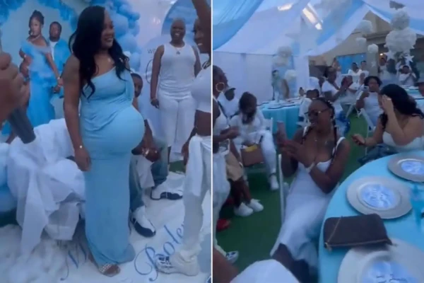 Vídeo de grávida revelando barriga falsa em chá de bebê; assista Mulher deu à luz e escondeu nascimento para manter o evento