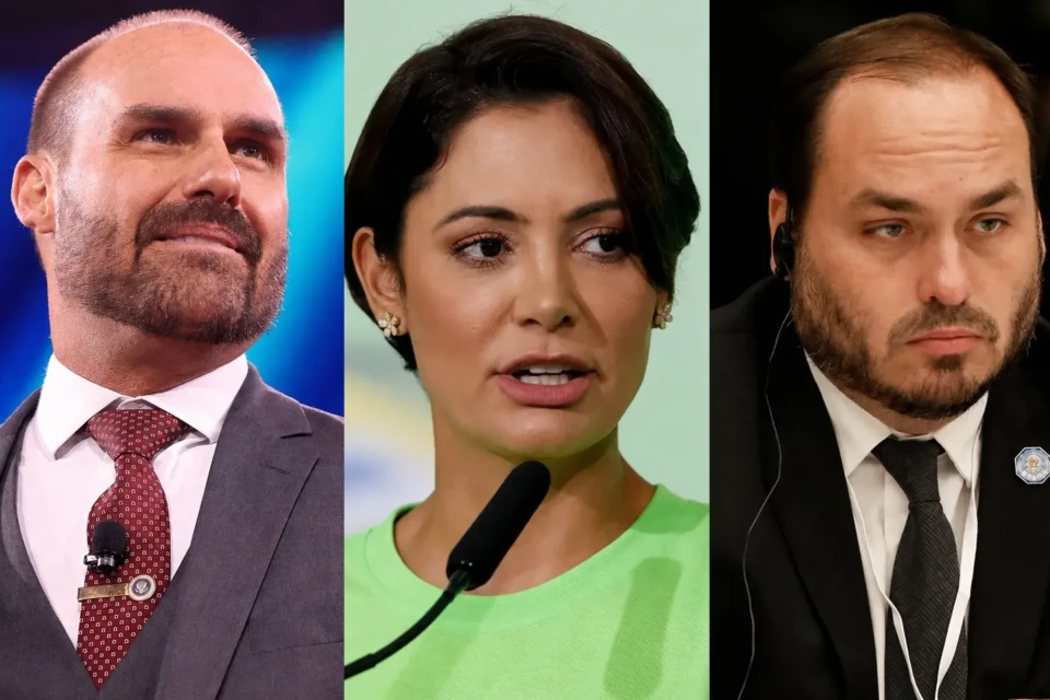 Michelle deixa de seguir Eduardo e Carlos Bolsonaro após crise pública com Flávio Ex-primeira-dama havia acusado os enteados de ataques