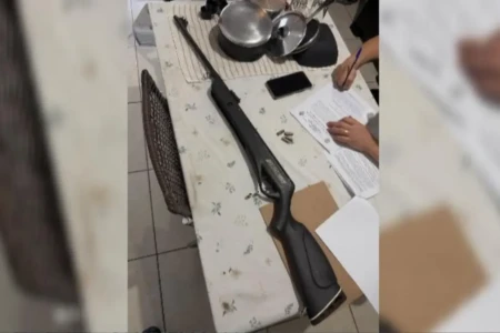 Arma de fogo apreendida - (Foto: reprodução/PC)