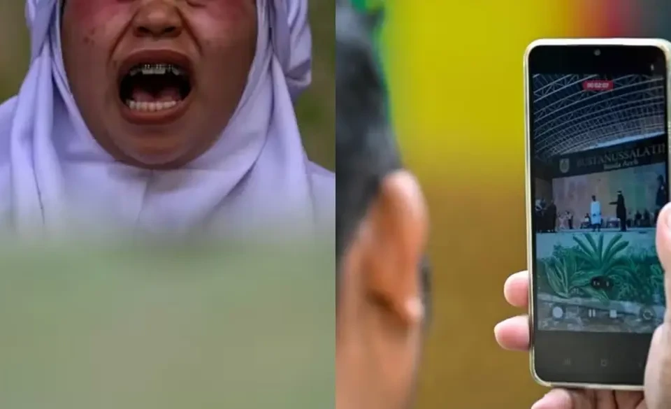 Condenada chegou a desmaiar em praça pública na Indonésia Mulher leva chibatadas após beijar homem em live no TikTok veja fotos