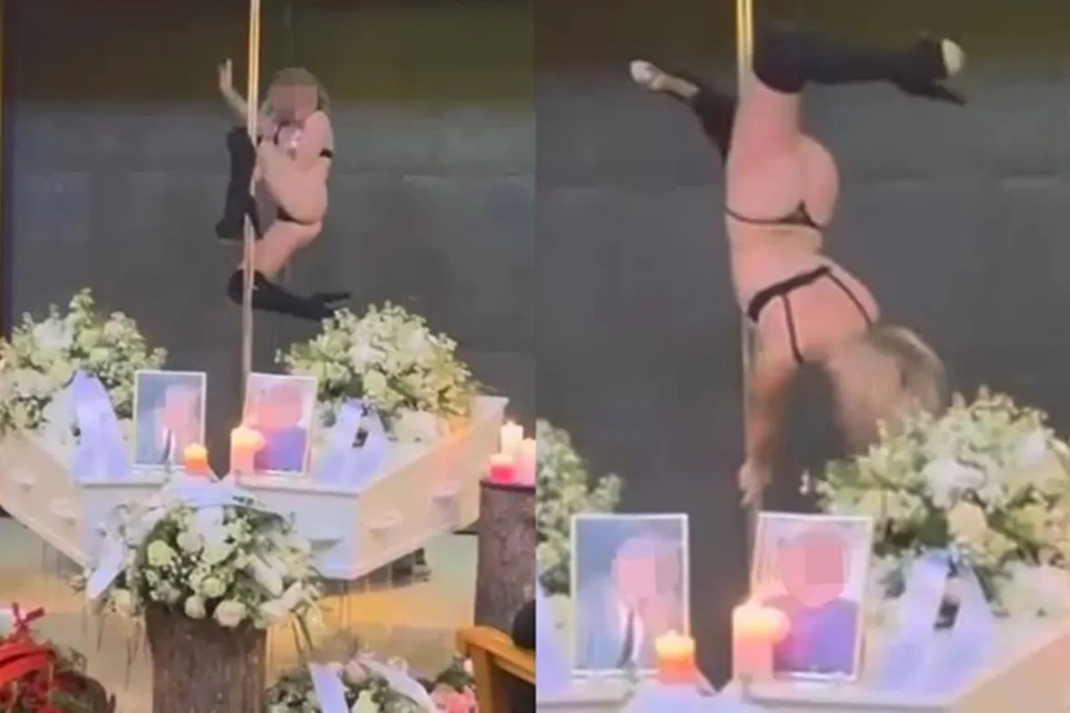 Dança ao som da banda Queen foi realizada em funeral de dona de boate Dançarina faz apresentação de pole dance durante velório; vídeo