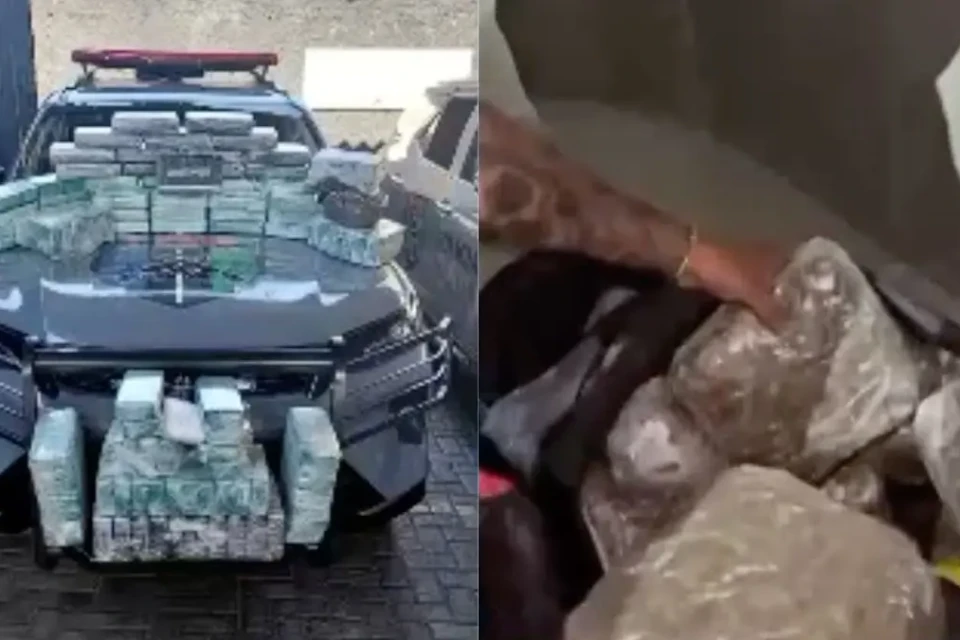 PMs encontram bunkers que escondiam drogas em Goiânia (Foto: Reprodução TV Anhanguera)