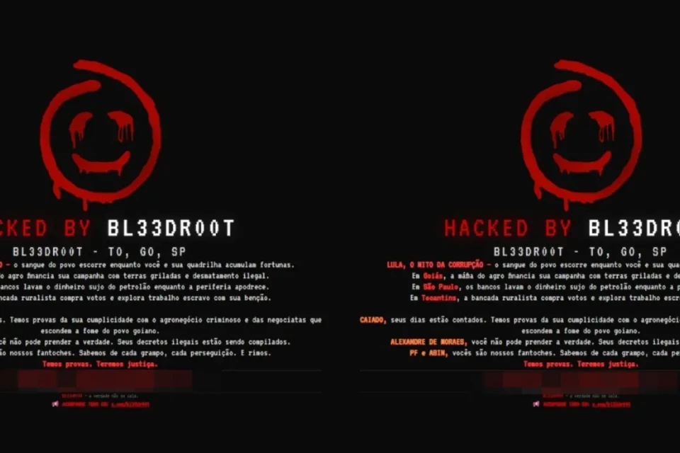 Hackers deixam mensagem contra Lula, Caiado e Moraes após invadirem site da Prefeitura de Morrinhos, no Sul de Goiás (Imagem: reprodução)