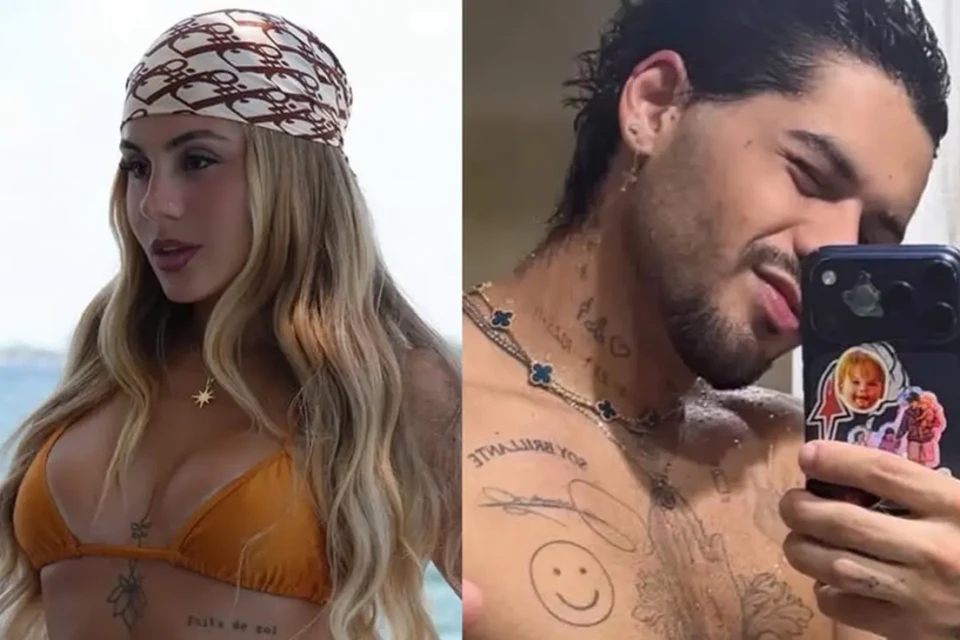 Zé Felipe é flagrado aos beijos com Lara Jucá; saiba quem é e veja fotos Lara é ex de Orochi, rapper já encontrou com Virginia Vini Jr.