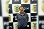 Euzilei Silva dos Santos é preso suspeito de matar a tiros um homem em frente a uma boate de Caiapônia (Foto: Polícia Civil)