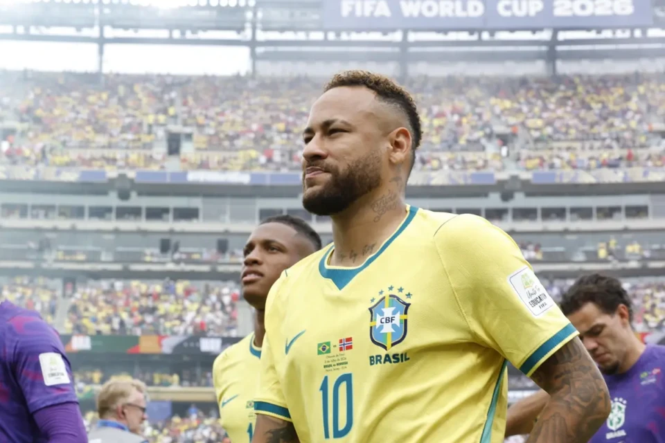 Neymar em partida pela seleção brasileira
