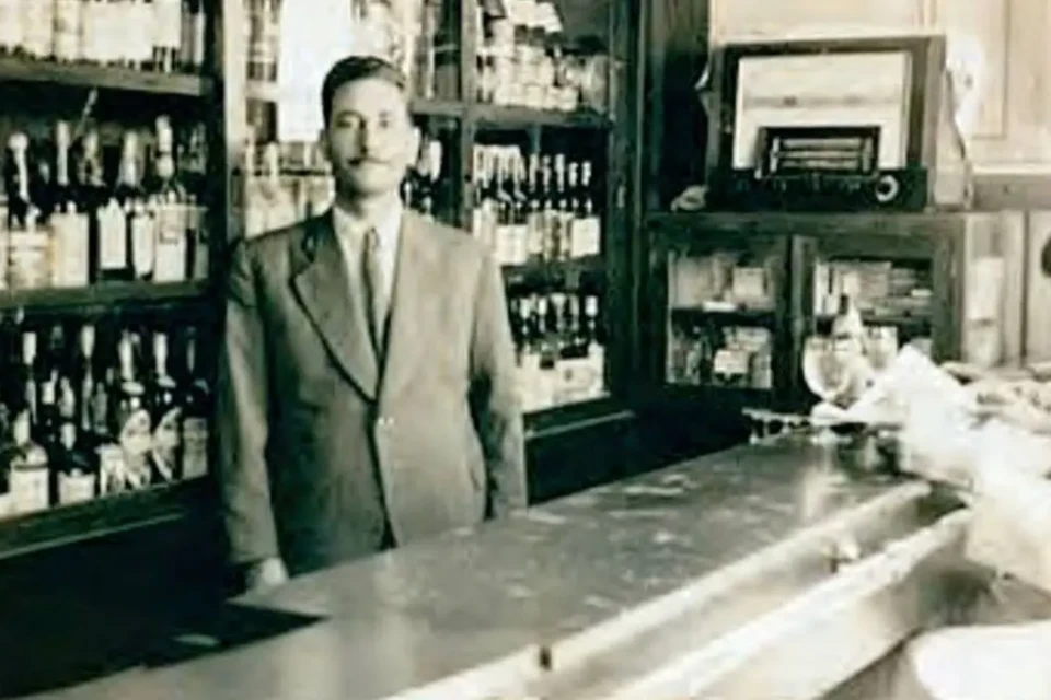 Raríssima foto do bar do Grande Hotel no início dos anos 1940, considerado o 1º bar de Goiânia