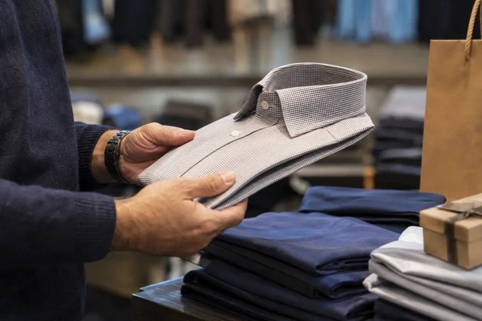 Consumidor escolhe roupa masculina para presentear no Dia dos Pais (Pexel)